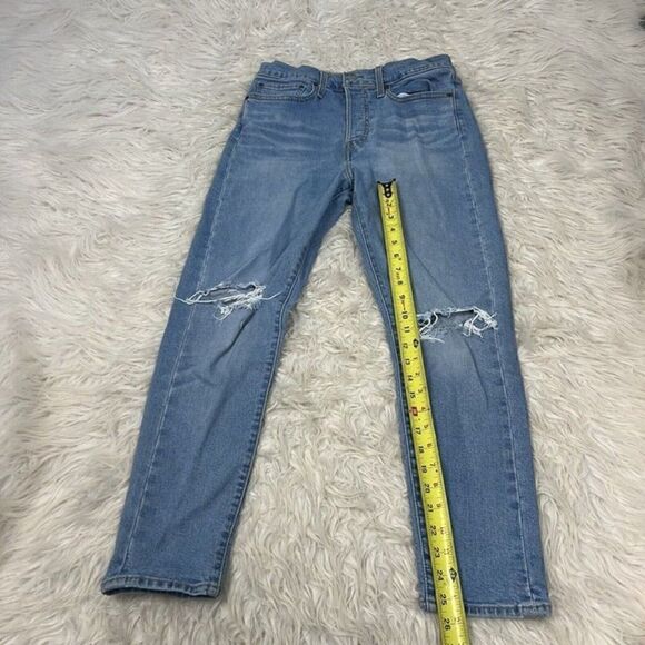 Levi’s Jeans Womens Size 30 Blue Wedgie Skinny Stretch Denim Ripped Distressed - Picture 6 of 10